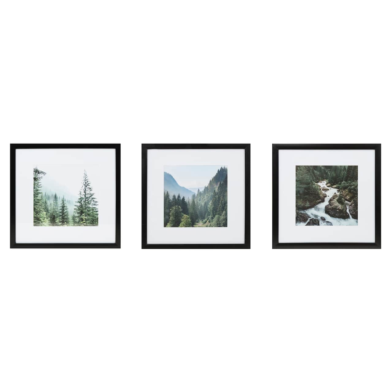 3 Pack Black 8&#x22; x 8&#x22; Frame Set with Mat, Gallery&#x2122; by Studio D&#xE9;cor&#xAE;